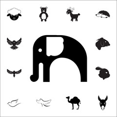 Simple elephant icon. Set of animal icons. You can use in web or app icons