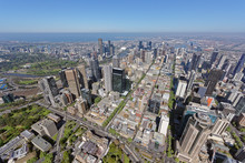 Aerial View Of Melbourne CBD, Looking South-west To Southbank