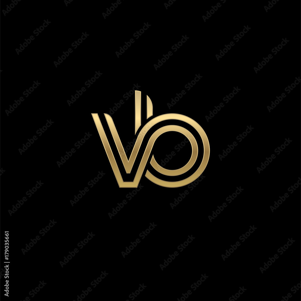 Initial lowercase letter vb, linked outline rounded logo, elegant ...