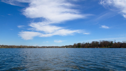 The wide sky over a small lake