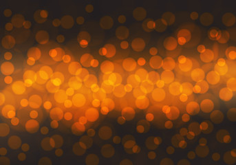 Abstract orange bokeh light night background vector illustration.