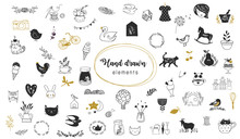 Simple Illustrations, Vector Hand Drawn Elements, Doodles