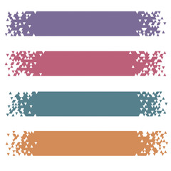 Wall Mural - set of retro colored modern pixel banners for headers