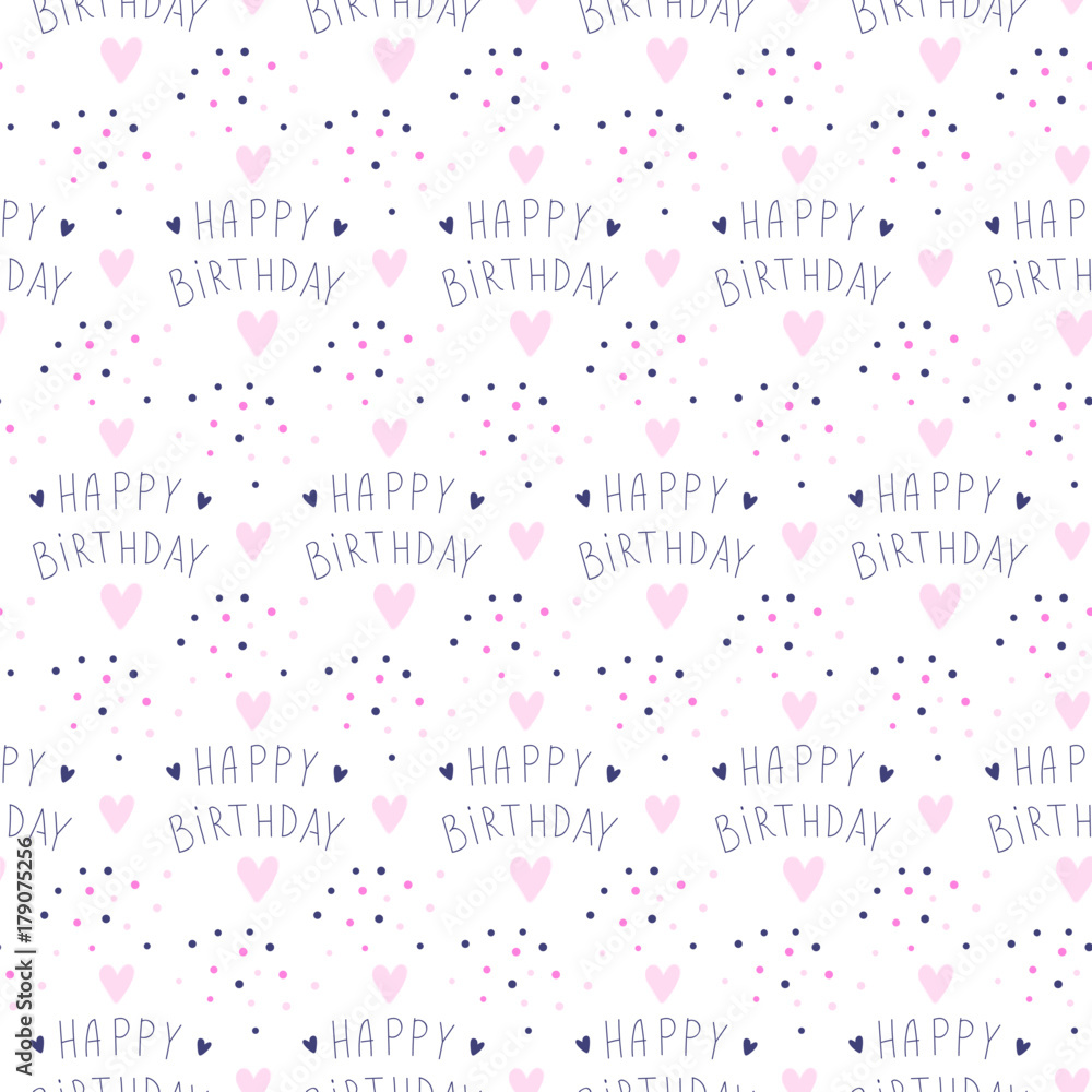 Happy birthday background. Seamless B-day pattern. Ideal for wrapping paper and decoration. Holidays design. Cute template. Stock Vector | Adobe Stock happy-birthday-background-seamless-b-day-pattern-ideal-for-wrapping-paper-and-decoration-holidays-design-cute-template-stock-vector-adobe-stock