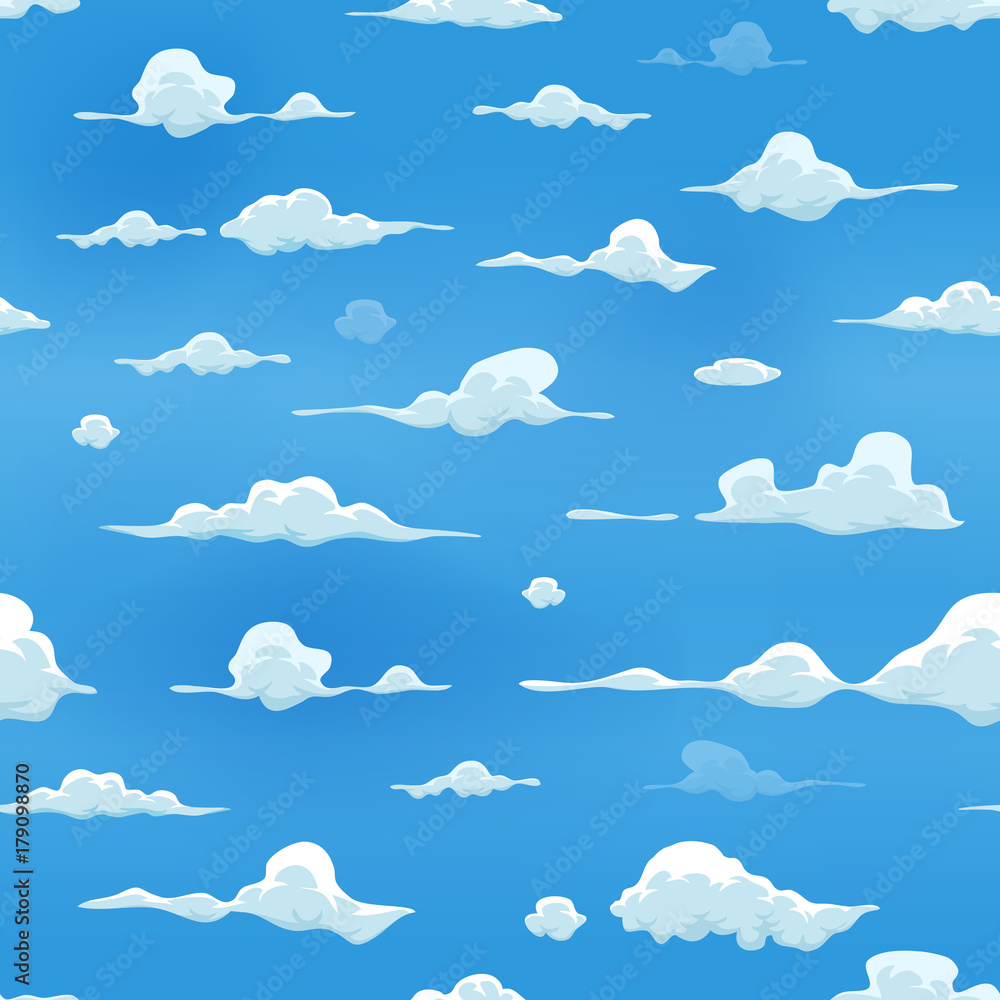 Seamless Clouds On Blue Sky Background Stock Vector | Adobe Stock