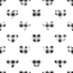 Sticker - Seamless pattern with red halftone heart