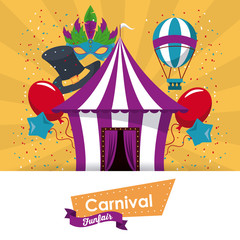 Wall Mural - Happy carnival design icon vector illustration graphic