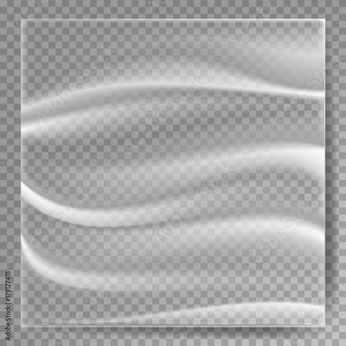 Transparent Polyethylene Vector Plastic Wrap Texture Stretched