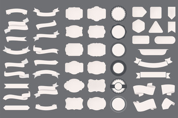 Wall Mural - banner shapes vector design. ribbons and labels tags vintage style.