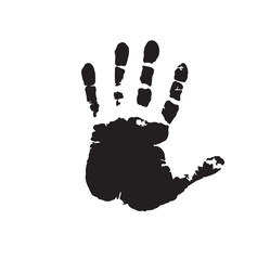Human hand print isolated on white background. Vector illustration, icon, clip art.