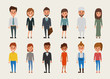 © Felizlalala - Set of women and men character.Different nationalities and dress styles.