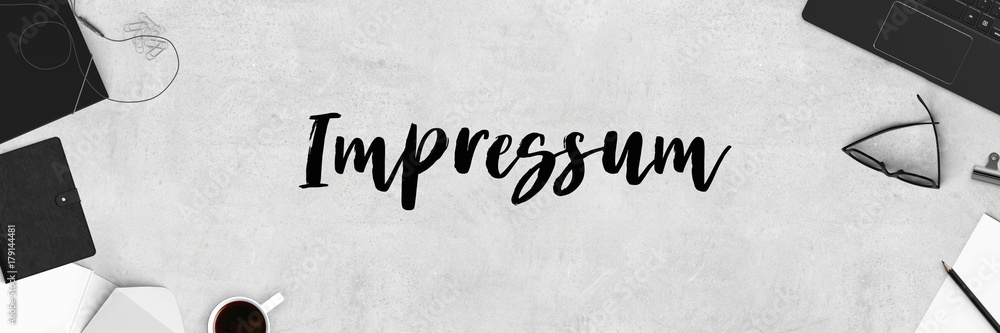 Impressum - Text Banner mit Business Hintergrund