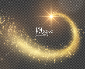 Magic glittering trail background. Vector EPS10