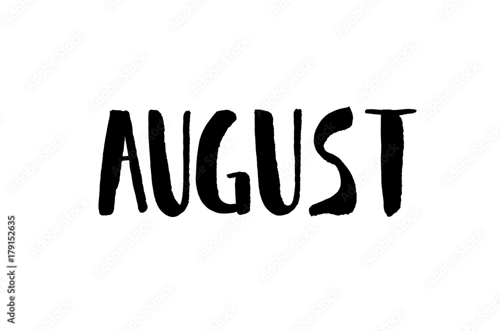 August. Handwritten text. Modern calligraphy Stock Illustration | Adobe ...