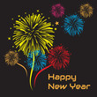 happy new year wit fireworks icons