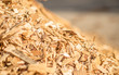 The slope of a pile of industrial wood chips.