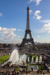 Eiffel Tower and fountain at Jardins du Trocadero, Paris