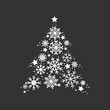 © saha_ha32 - White Snowflake Christmas tree Isolated on black background