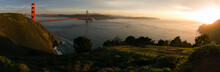 Golden Gate Bridge Panoramic At Sunset