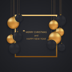 Wall Mural - vector modern christmas or 2018 happy new year winter holiday invitation card