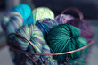 © Kerry Murphy/Stocksy - Basket of colorful yarn fiber