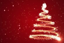Christmas Tree Background - Merry Christmas 3d Illustration