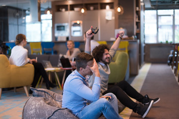 startup Office Workers Playing computer games