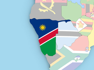 Naklejka na meble Map of Cameroon with flag on globe