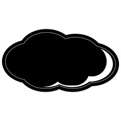 Poster - flat line monochromatic cloudy weather  over white background  vector illustration