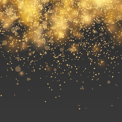 Wall Mural - new year falling sparkles abstract background over dark