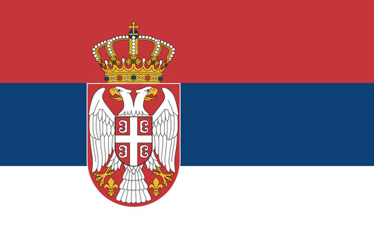 Fototapete - Official vector flag of Serbia