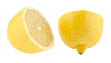 Canvas Print - lemon isolated on white background closeup