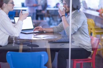 startup Business team Working With laptop in creative office