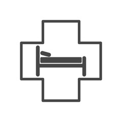 Sticker - Hospital bed icon 