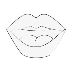 Sticker - Sexy women lips icon vector illustration graphic design