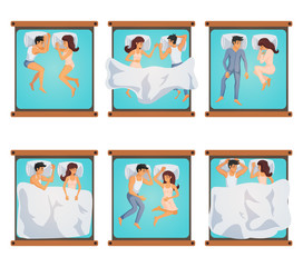 Wall Mural - Man And Woman In Sleeping Poses 