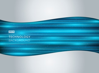 Wall Mural - abstract technology light blue laser horizontal background with copy space.