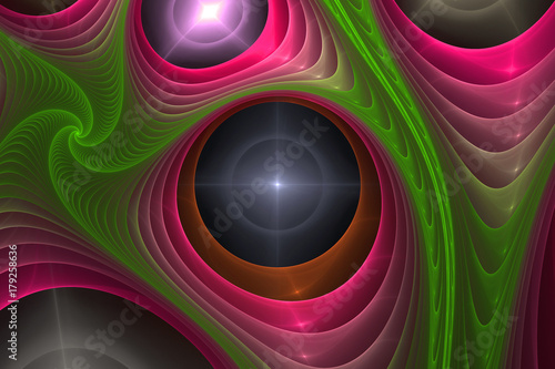 Abstract colorful fractal composition. Magic explosion star with particles. M...