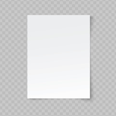 vector blank sheet of paper on transparent background.