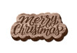 © aerial333 - Merry Christmas hand lettering text on wood badge isolated on white background. Vector design element for vintage greeting card decoration.