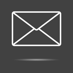 Wall Mural - envelope icon - simple flat design isolated on grey background, vector