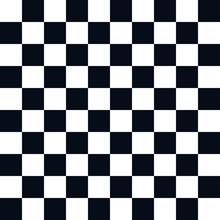 Seamless Black And White Tile. Chess Table. Black And White Checkered Abstract Background.