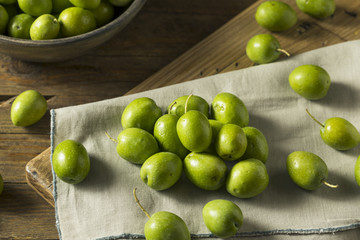 Raw Green Organic Fresh Olives