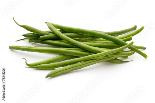 Fotografía Green beans isolated on a white background.