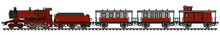 Vintage Red Steam Passenger Train