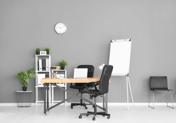 Wall Mural - Interior of modern room with comfortable workplace