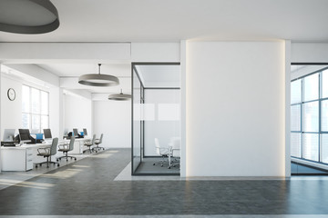White open space, blank wall