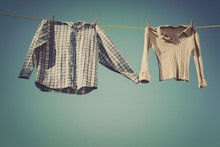 Laundry Hanging Out To Dry, Holding Hands
