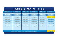 Data Table Template. Ideal For Presentations And Institutional Materials