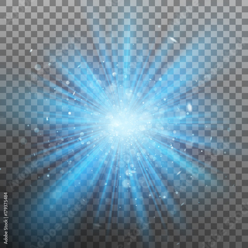 Fotografía Blue burst color forces light. EPS 10 vector